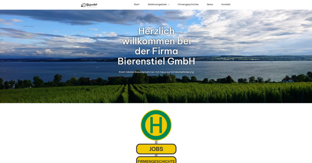 Startseite der Website der Bierenstiel GmbH