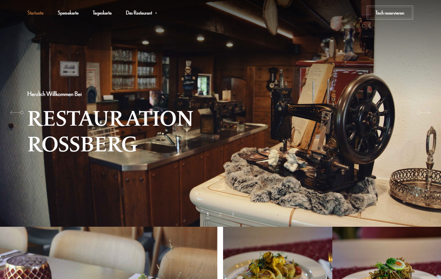 Startseite der Website der Restauration Roßberg